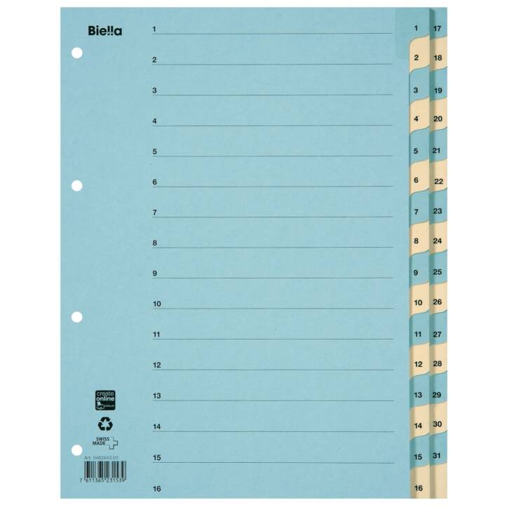 BIELLA Register (31 x A4, Nummerisch)