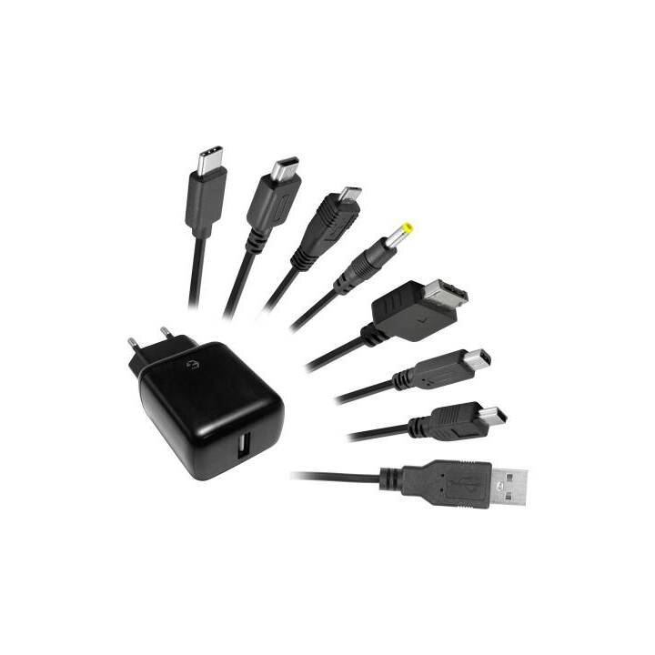EGOGEAR 7in1 Chargeur (PlayStation 3, Nintendo 2DS, PlayStation 4, PlayStation Vita, Nintendo 3DS, Noir)