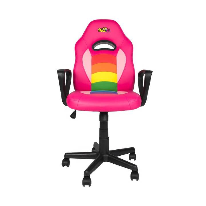 KONIX Sedia da gaming Unik Rainbow Junior (Nero, Pink, Multicolore)