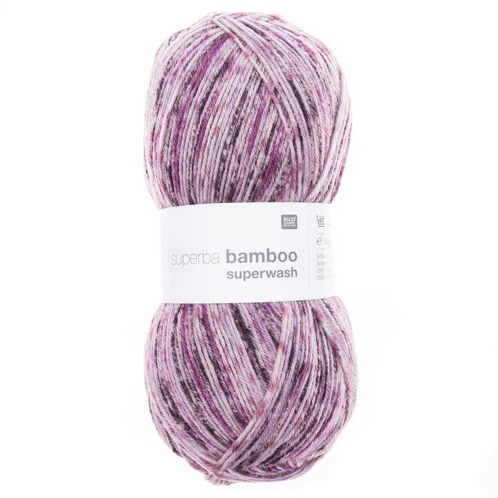 RICO DESIGN Laine (100 g, Mauve, Gris, Pourpre, Rose)