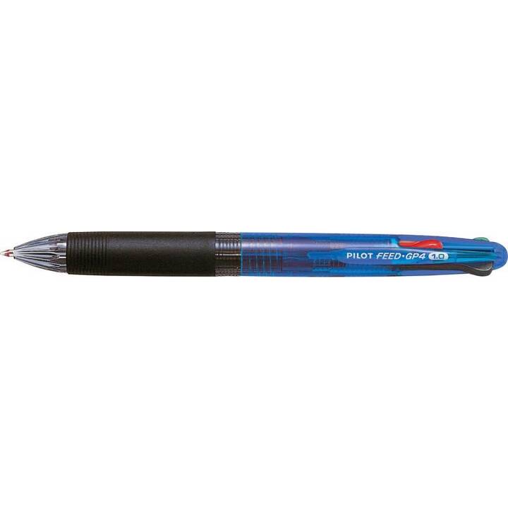 PILOT PEN Stylo à bille Feed GP4 (Bleu, Vert, Noir, Rouge)