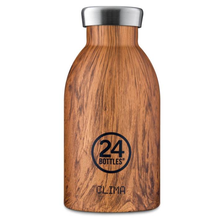 24BOTTLES Thermo Trinkflasche Clima Squoia Wood (0.33 l, Braun)