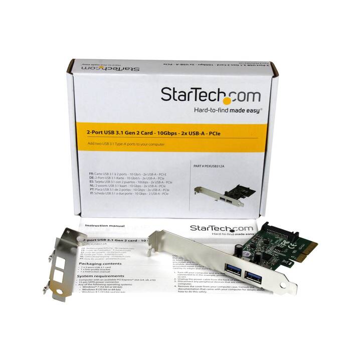 STARTECH.COM Schnittstellenkarte (2 x USB 3.1 Gen 2 Typ-A)