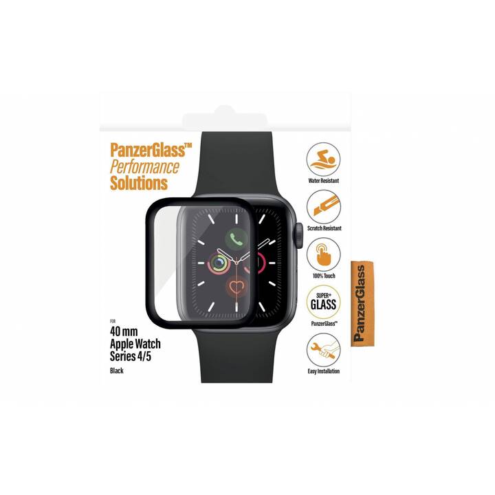 PANZERGLASS Schutzfolie (Apple Watch 40 mm, Transparent, Schwarz)