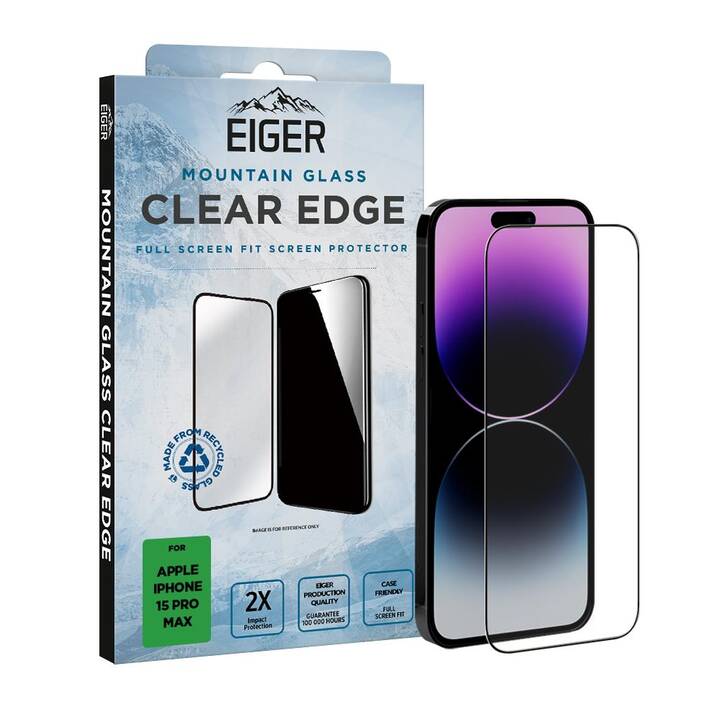 EIGER Displayschutzglas (iPhone 15 Pro Max, 2 Stück)