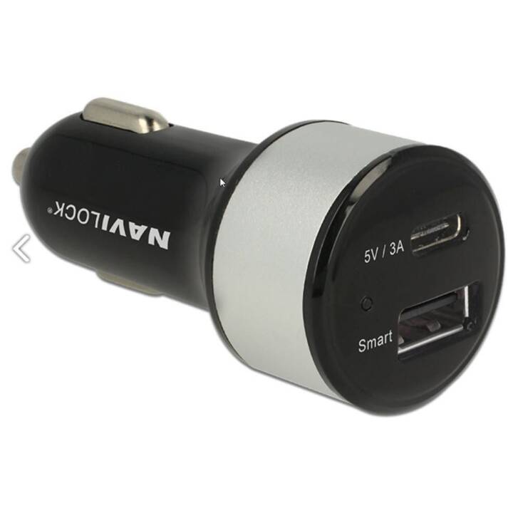 NAVILOCK Chargeur auto (Allume-cigare, USB de type C, USB de type A)