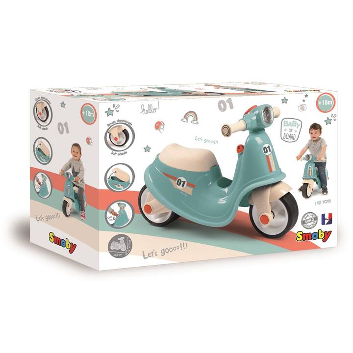 SMOBY Scooter Ride-On (Bleu, Blanc)