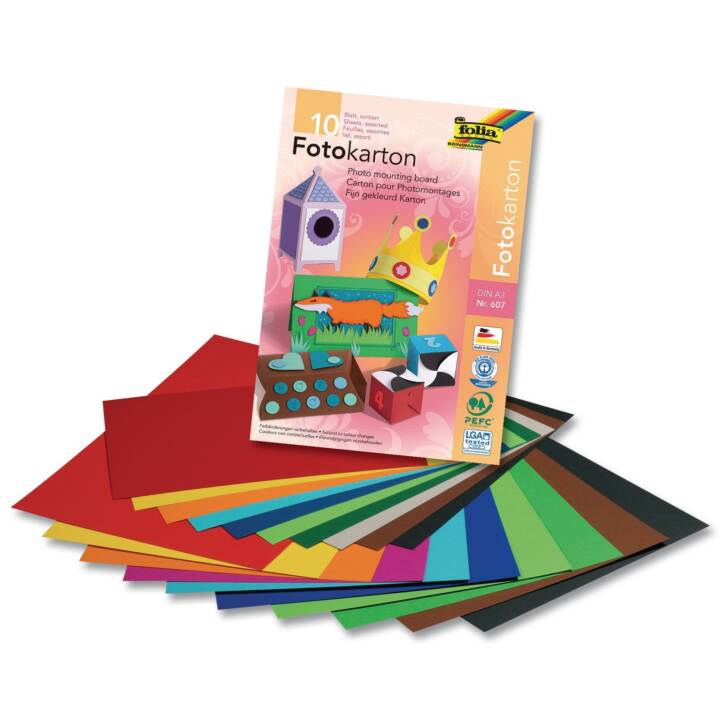 FOLIA Carton (Multicolore, A3, 10 feuille)