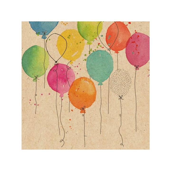BRAUN + COMPANY Serviette en papier Ballon Party (33 cm x 33 cm, 20 pièce)