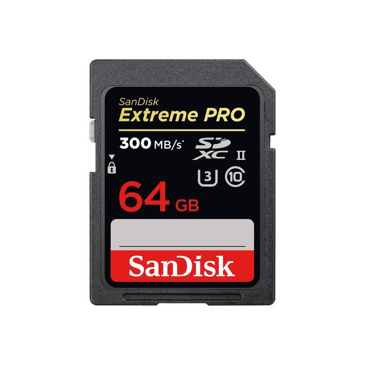 SANDISK SDXC UHS-II Extreme PRO (UHS-II Class 3, Class 10, 64 GB, 300 MB/s)