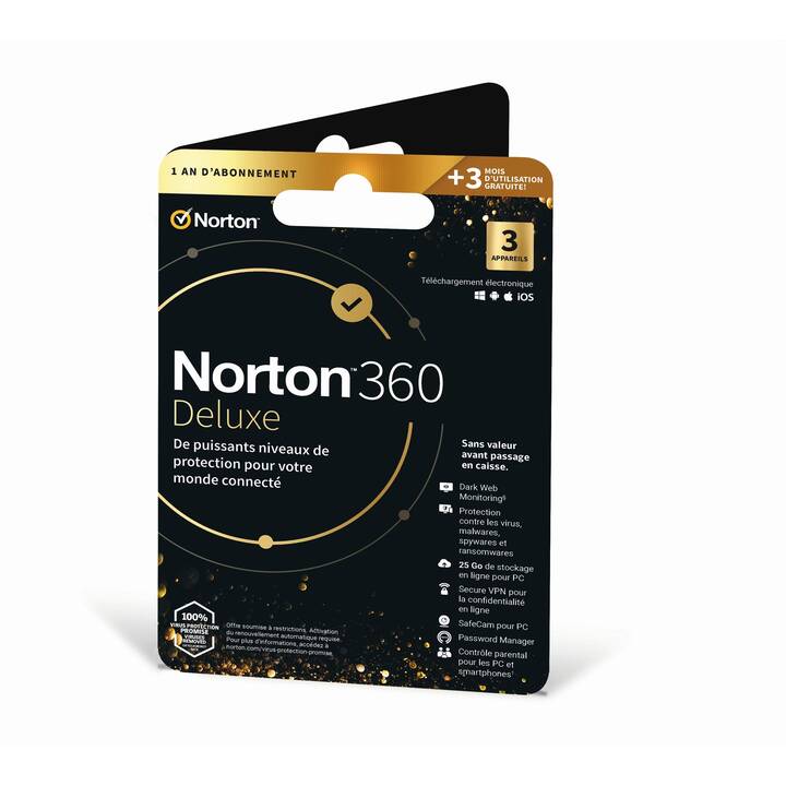 NORTON 360 Deluxe (Licence, 3x, 15 Mois, Français)