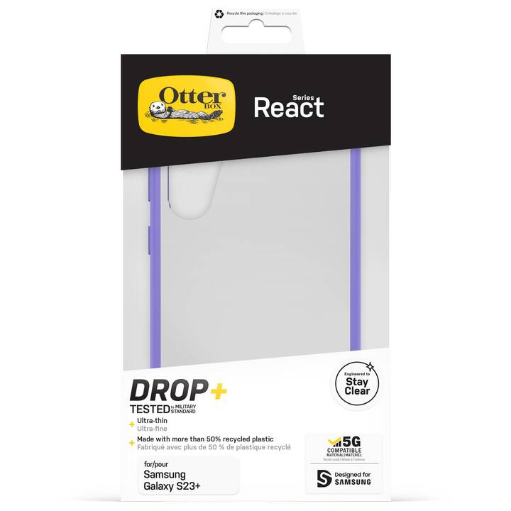 OTTERBOX Backcover React (Galaxy S23+, Violett, Transparent)