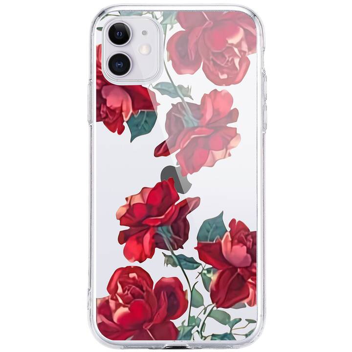 EG Hülle für iPhone 12 Mini 5.4" (2020) - rot - Blumen