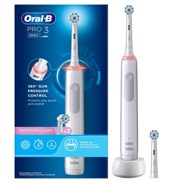 ORAL-B Pro 3 3000 Sensitive Clean (Weiss)