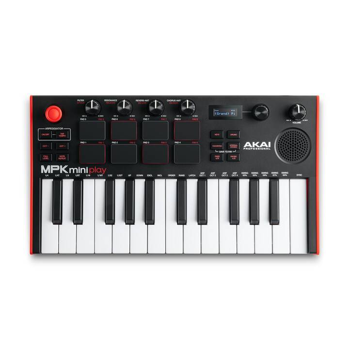 AKAI MPK Mini Play MK3 (Schwarz, Rot)