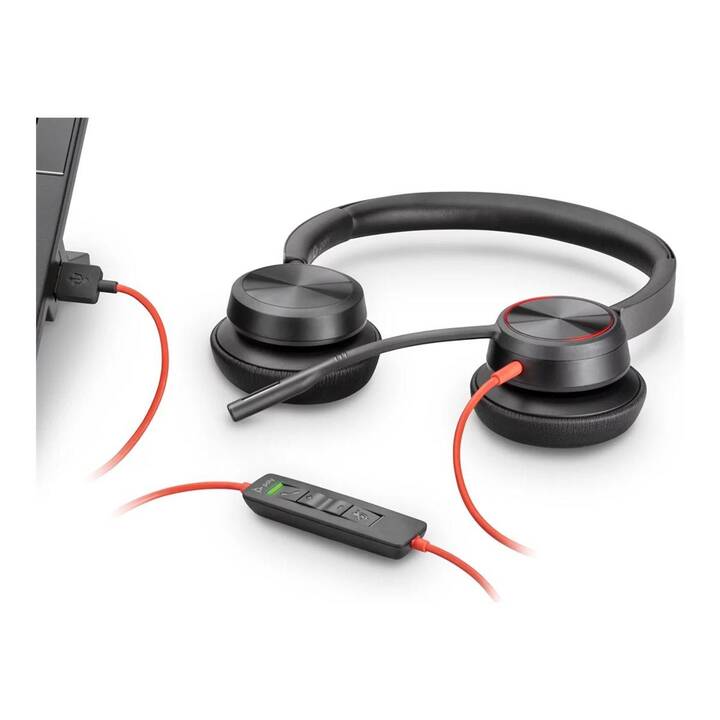 HP Office Headset Poly Blackwire C5220 (On-Ear, Kabel, Schwarz)