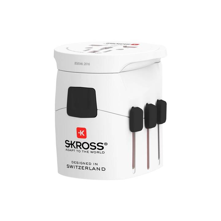 SKROSS Reiseadapter 1.302470 Pro Light (Weltweit / England, Italien, Australien, Europa, Südamerika, Lateinamerika, Mittelamerika, Brasilien, China, Schweiz)