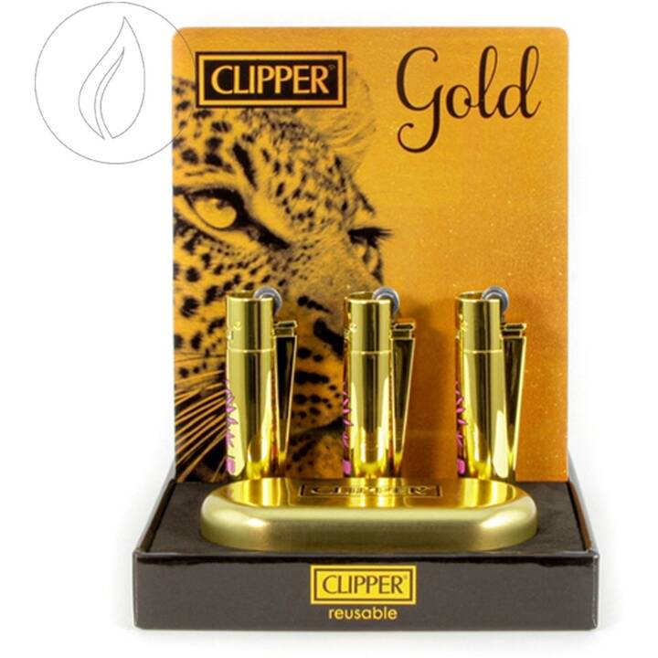 CLIPPER Gasfeuerzeug Gold Adam Gelato (Gold, 1 Stück)
