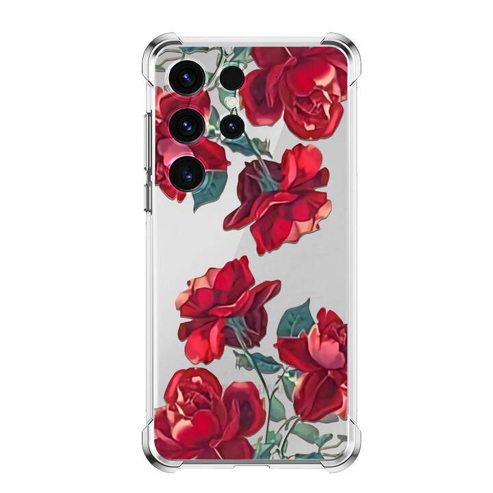 EG Backcover (Galaxy S23 Ultra, Blumen, Rot)