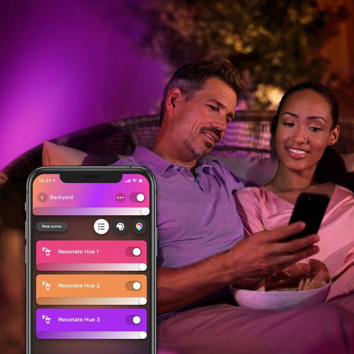 PHILIPS HUE Lampada da parete Resonate (16 W, Nero)