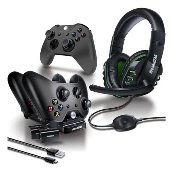 DREAMGEAR Advanced Gamer's Starter Set d'accessoires (Microsoft Xbox One, Noir)
