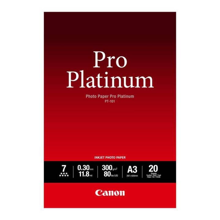 CANON Pro Platinum Papier photo (20 feuille, A3, 300 g/m2)