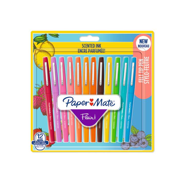 PAPER MATE Flair Crayon feutre (Multicolore, 12 pièce)