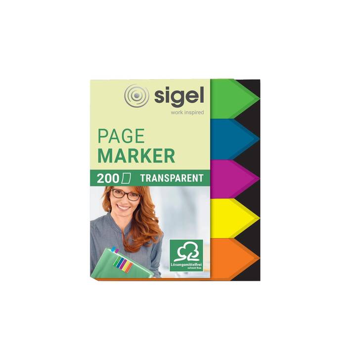 SIGEL Blocchetti memo (5 x 40 foglio, Giallo, Arancione, Verde, Blu, Pink)