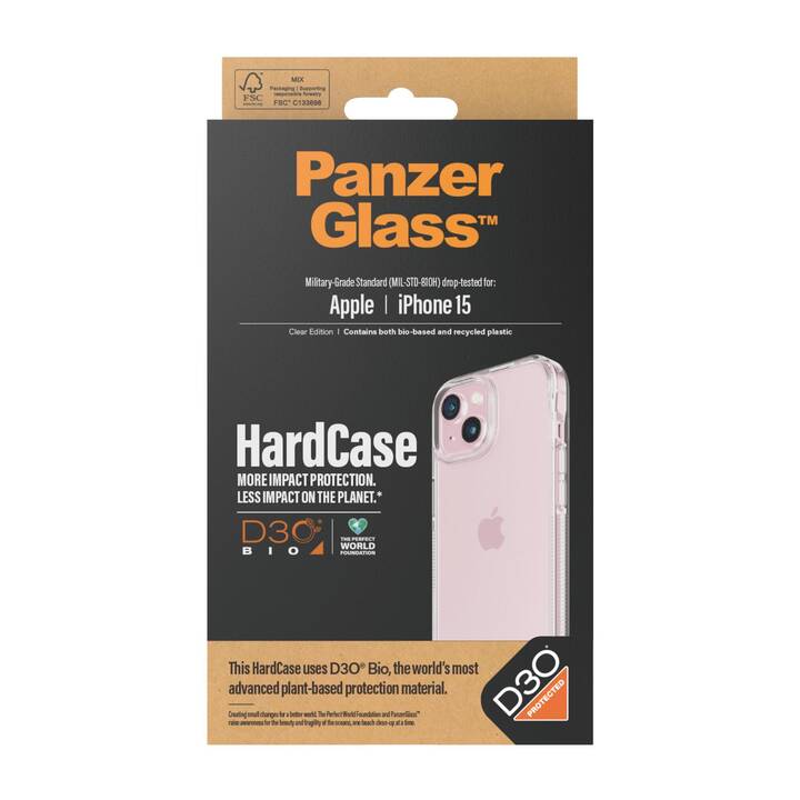 PANZERGLASS Backcover D3O (iPhone 15, Transparente)