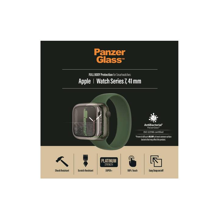 PANZERGLASS Full Body Apple Watch Series 7 41mm Film protecteur (Apple Watch 41 mm, Transparent, Noir)