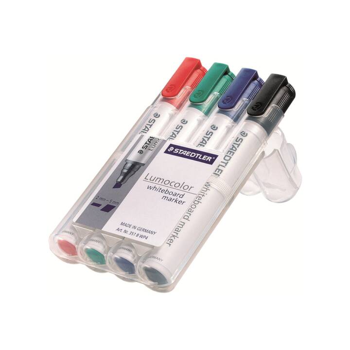 STAEDTLER Whiteboard Marker (Blau, Schwarz, Rot, Grün, 4 Stück)