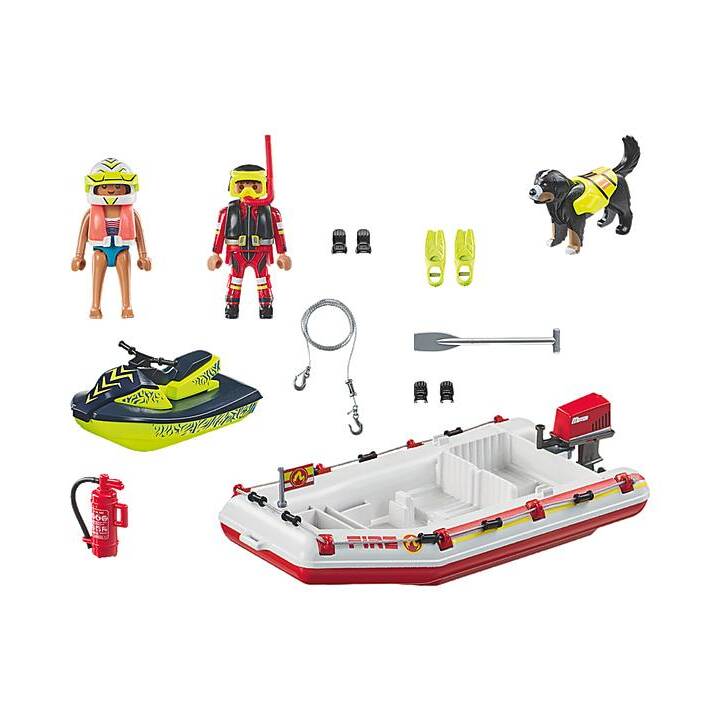 PLAYMOBIL Action Heroes Feuerwehrboot mit Aqua Scooter (71464)