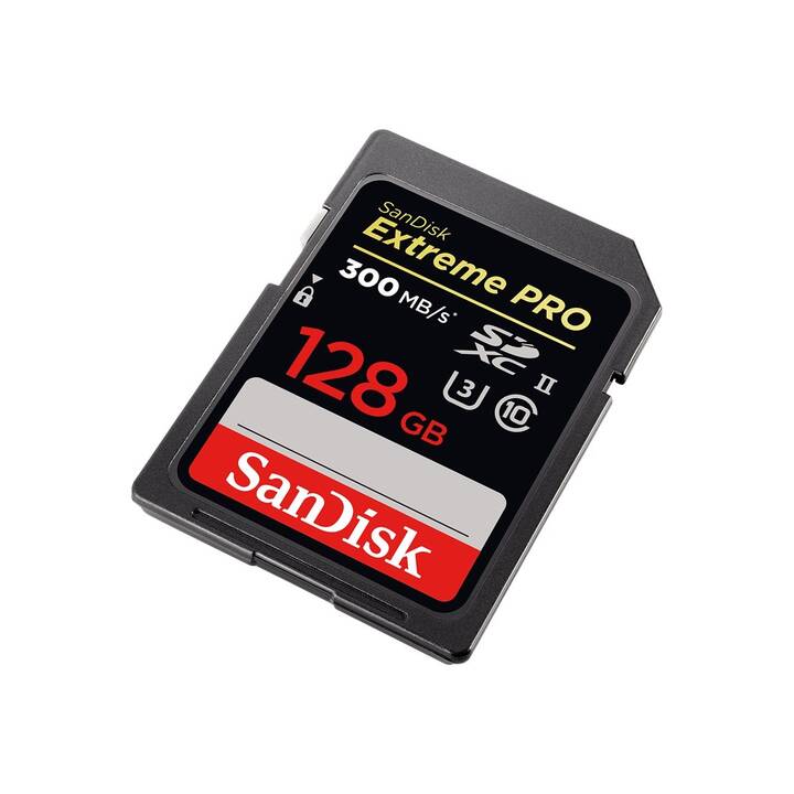 SANDISK SDXC UHS-II Extreme Pro (UHS-II Class 3, Class 10, 128 GB, 300 MB/s)
