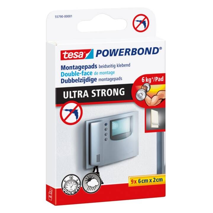 TESA Tabs adhésifs Powerbond Ultra Strong (60 m, 9 pièce)