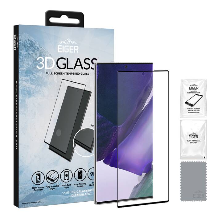 EIGER Verre de protection d'écran 3D Glass (Clair, Galaxy Note 20 Ultra)