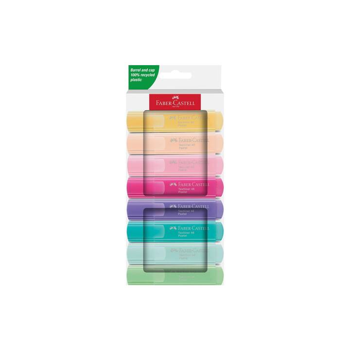 FABER-CASTELL Surligneur TL 46 (Violet pastel, Bleu pastel, Jaune pastel, Rouge pastel, Vert pastel, Pourpre, 8 pièce)