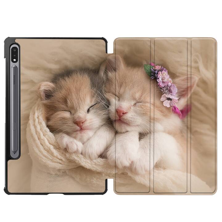 EG Hülle für Samsung Galaxy Tab S7 11" (2020) - Braun - Katzen