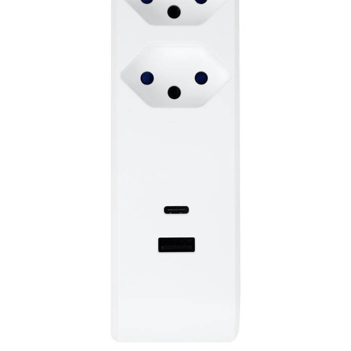 STEFFEN Presa multiple (USB , USB di , USB Typ A, USB di tipo C / T13, T12, 3 m, Bianco)
