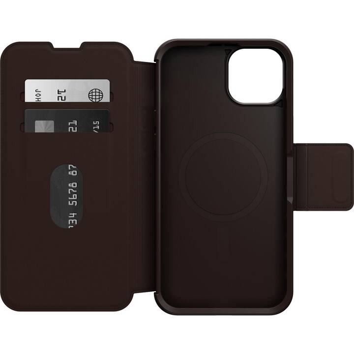 OTTERBOX Flipcover Strada (iPhone 15 Plus, Espresso, Marrone)