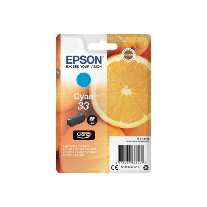 EPSON T33424012 (Cyan, 1 pezzo)