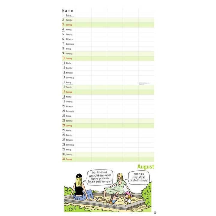 HEYE KALENDER Planning familial Butschkow (2025) Interdiscount