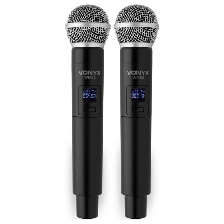 VONYX WM82 Microphone à main (Argent, Noir)