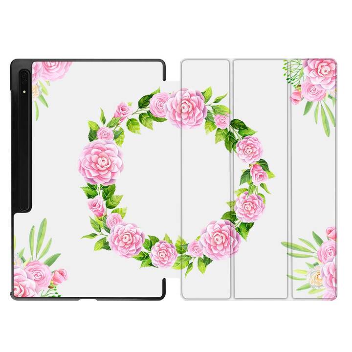 EG Schutzhülle (11", Galaxy Tab S9, Blumen, Rosa)