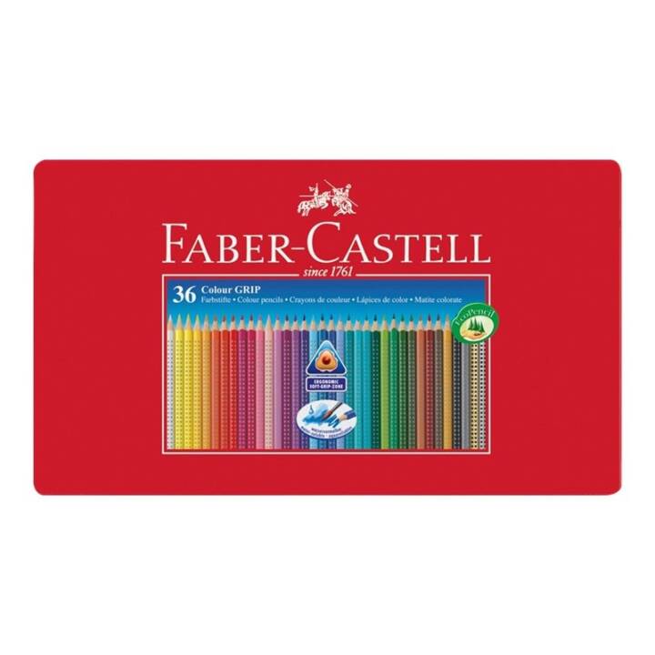 FABER-CASTELL Crayons de couleur Colour Grip (Multicolore, 36 pièce)