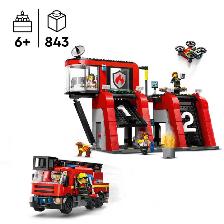 LEGO City La caserne et le camion de pompiers (60414)