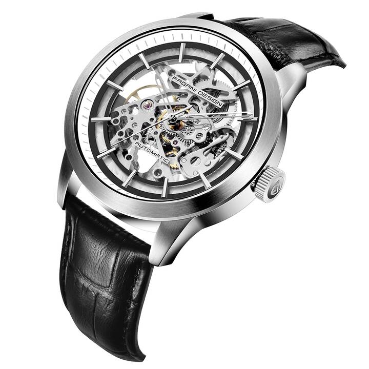 EG automatische automatische Uhr mit Lederarmband