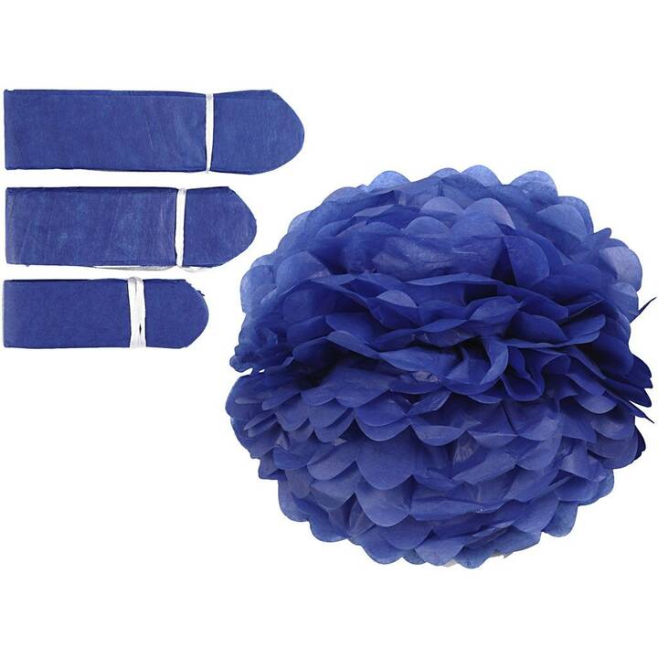 CREATIV COMPANY Pompon (Blau, 3 Stück)