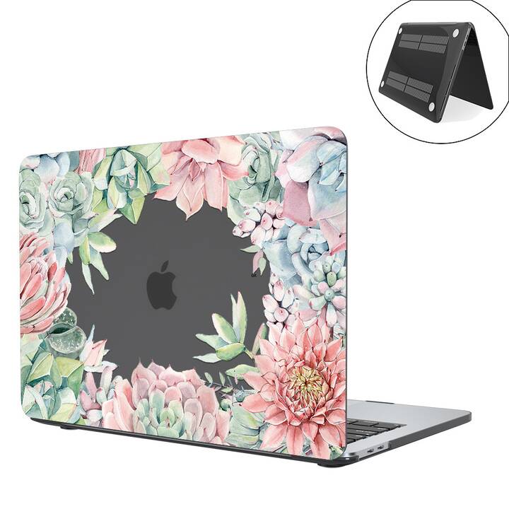EG coque pour MacBook Air 13" Retina (2018 - 2020) - bleu - fleurs