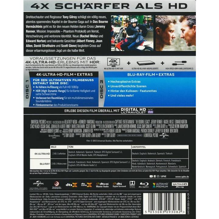 Das Bourne Vermächtnis (4K Ultra HD, ES, IT, DE, TR, EN)