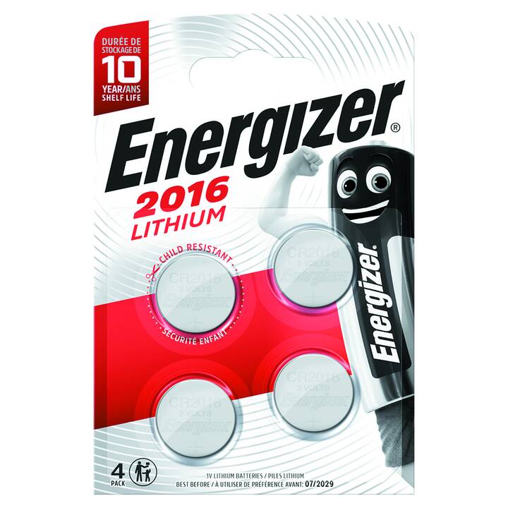ENERGIZER Batterie (CR2016, Universel, 4 pièce)